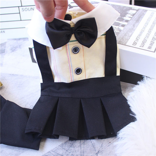 Costum sau rochie în carouri pentru câini