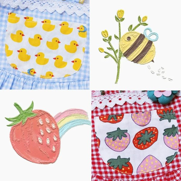 Rochie pentru câini în carouri cu element 3D