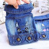 Värvilise tikandiga teksajakk koertele