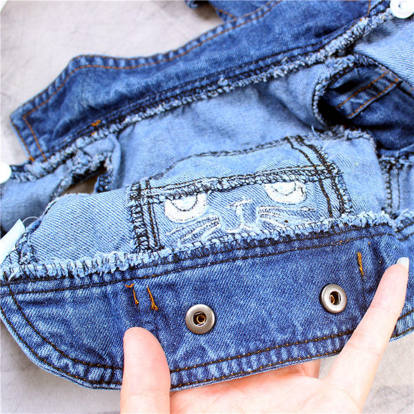 Värvilise tikandiga teksajakk koertele