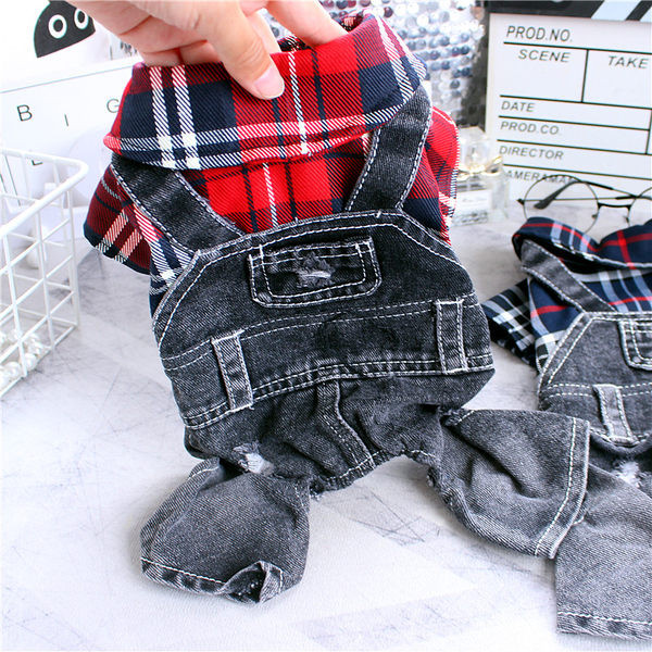 Salopetă din denim pentru un câine