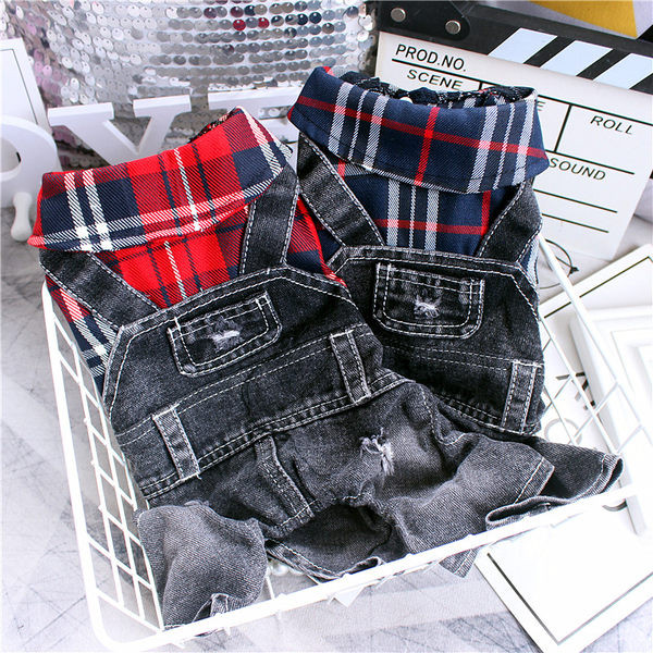 Salopetă din denim pentru un câine