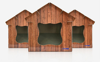 Ξύλινο σπίτι με ξύστρα για γάτες