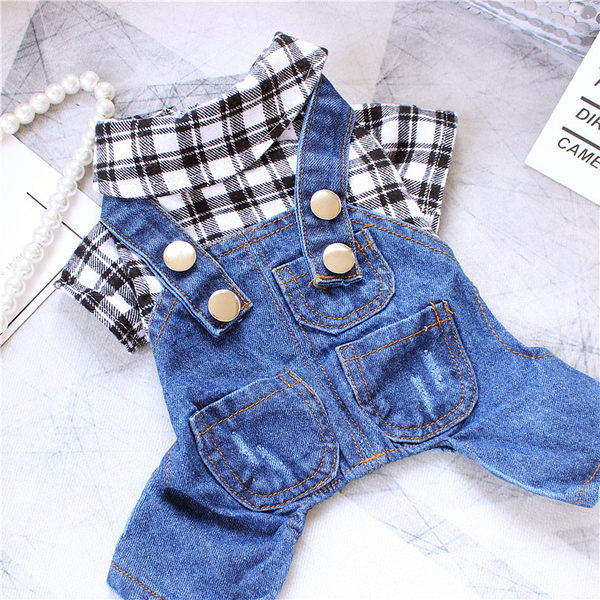 Salopete din denim pentru câini