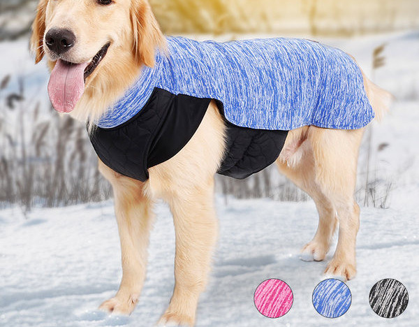 Jachetă pentru câini cu două fețe