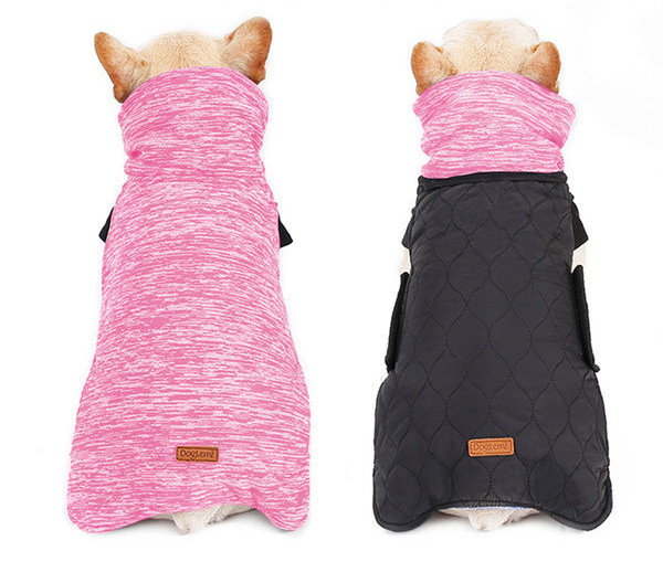 Jachetă pentru câini cu două fețe
