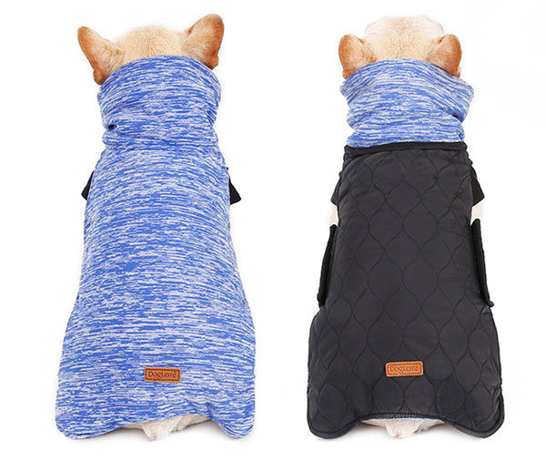 Jachetă pentru câini cu două fețe