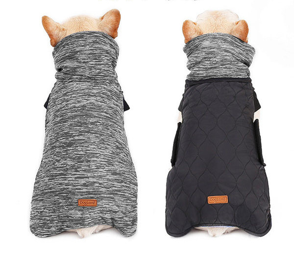 Jachetă pentru câini cu două fețe