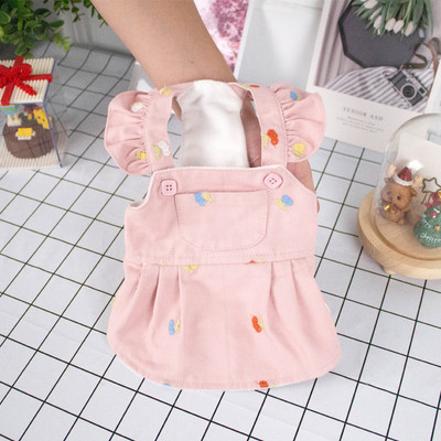 Rochie pentru caini cu bucle si broderie