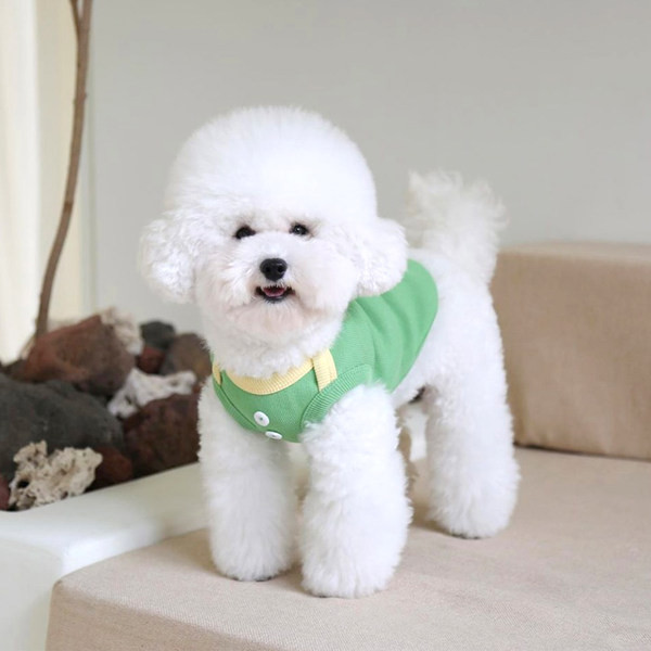 Vesta din bumbac pentru caini cu nasturi