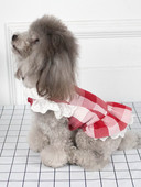 Ruuduline lokkidega kleit koertele