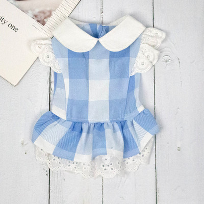 Ruuduline lokkidega kleit koertele