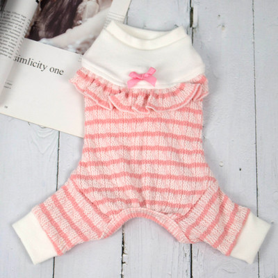 Prugasti pamučni kombinezon za pse