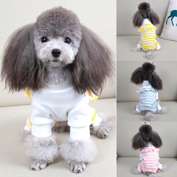 Prugasti pamučni kombinezon za pse