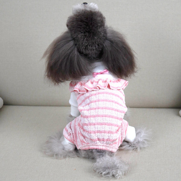 Prugasti pamučni kombinezon za pse