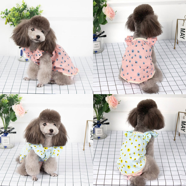 Rochie cu model floral pentru caini