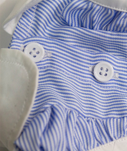 Rochie in dungi pentru caini cu bucle si broderie