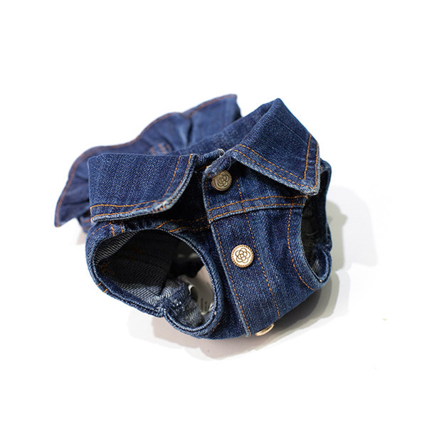 Pseća traper haljina s kovrčama