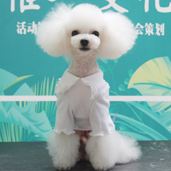 Bluză din bumbac pentru câini cu guler