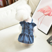 Koerte ruuduline kleit - sinine ja kollane