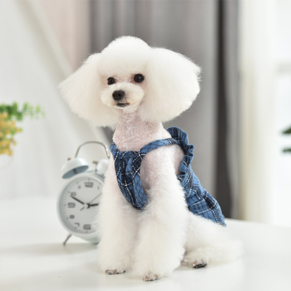 Koerte ruuduline kleit - sinine ja kollane