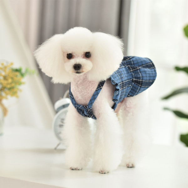 Koerte ruuduline kleit - sinine ja kollane