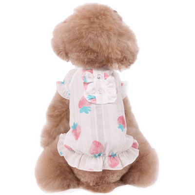 Nööpide ja maasikaaplikatsiooniga koerakleit