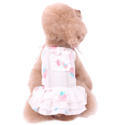 Nööpide ja maasikaaplikatsiooniga koerakleit