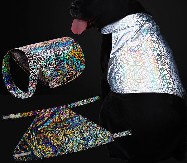 Sjajni prsluk za pse u sivoj boji