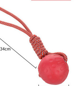 Jucărie pentru câini - frânghie cu minge