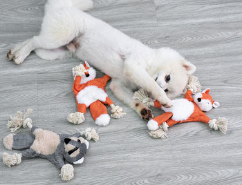 Мека плюшена играчка за кучета във формата на лисица