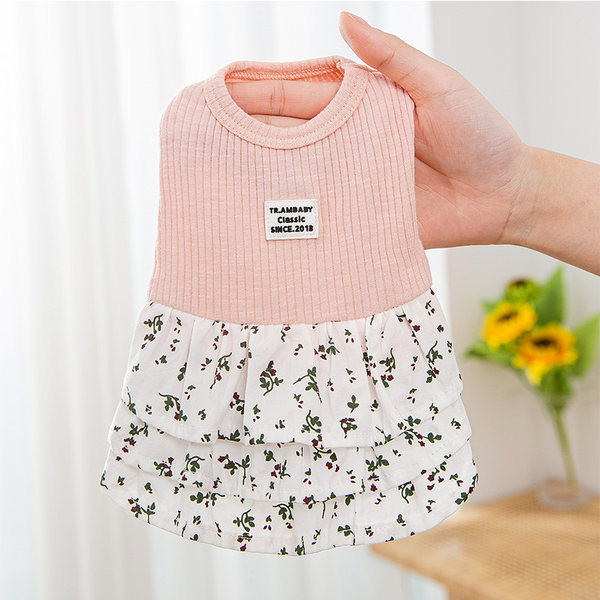 Rochie de vara cu model floral pentru caini