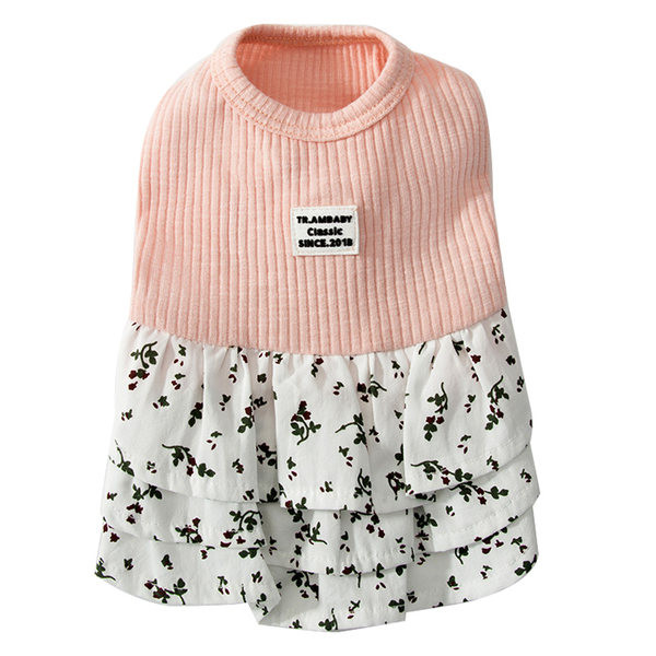 Rochie de vara cu model floral pentru caini