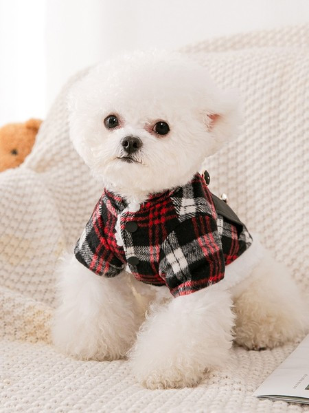 Jachetă în carouri pentru câini de talie mică