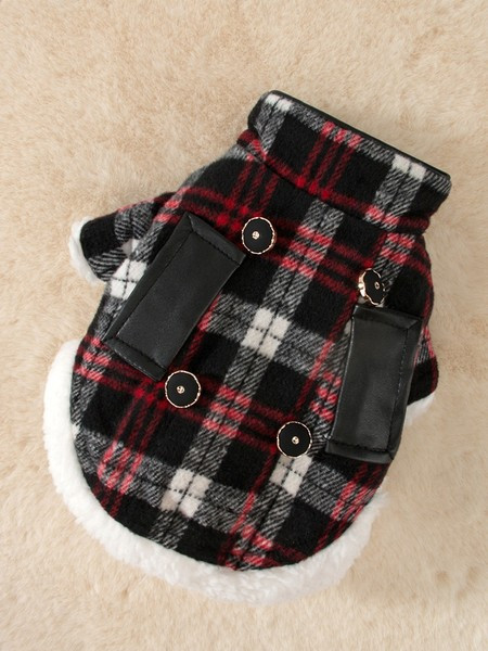 Jachetă în carouri pentru câini de talie mică