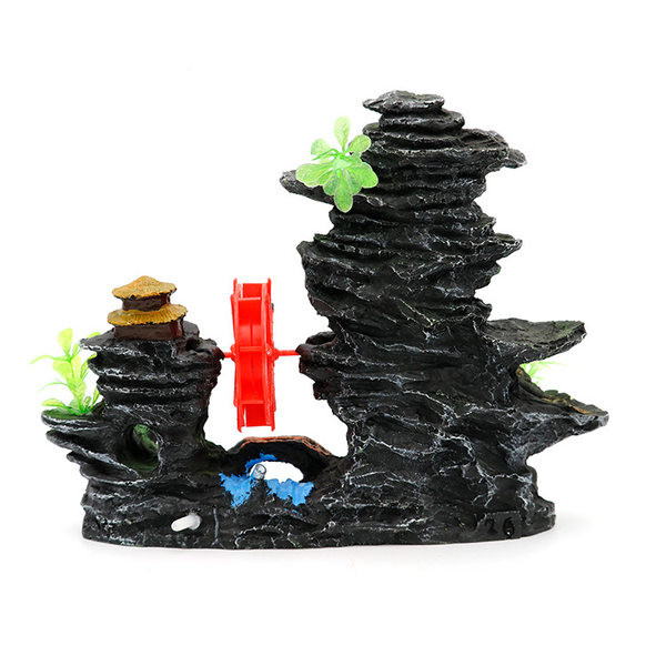 Decorare cu o roată de apă pentru acvariu