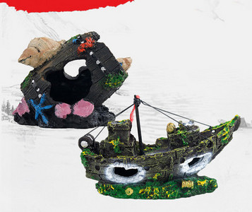 Akvaariumi kaunistused erineva kujuga