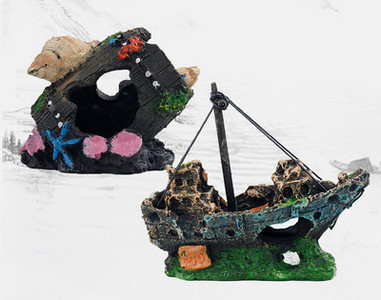 Akvaariumi kaunistused erineva kujuga