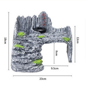 Kaljukujuline akvaariumi kaunistus - erinevad suurused