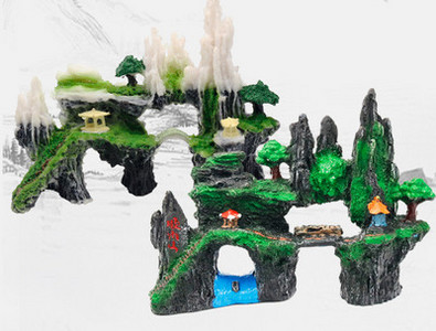 Mitu akvaariumi kunstliku kaunistuse mudelit