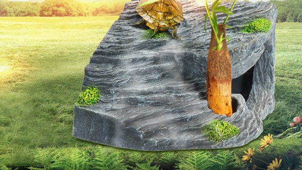 Decor pentru acvariu - stâncă pentru broaște țestoase