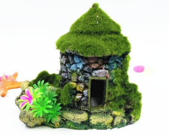 Изкуствена декорация тип къща в два модела за аквариум