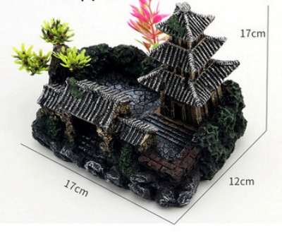 Casă decorativă cu plante de acvariu