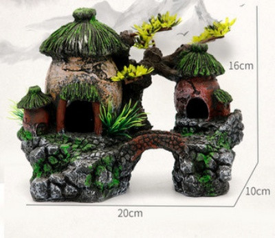 Casă decorativă cu plante de acvariu