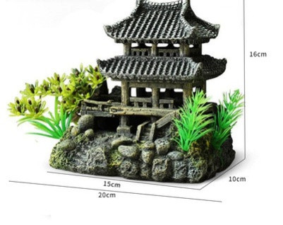 Casă decorativă cu plante de acvariu