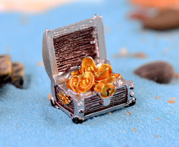 Cutie decorativă cu comori pentru acvariu