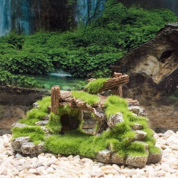 Декорация за аквариум - скали със зеленина