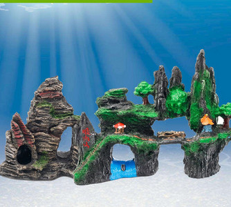 Uolos formos akvariumo puošmena