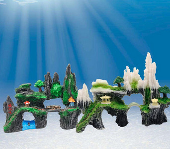 Uolos formos akvariumo puošmena