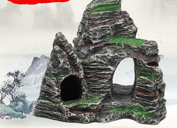 Uolos formos akvariumo puošmena